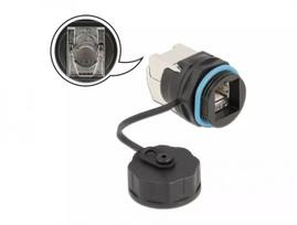 DELOCK RJ45 CAT.6A LSA tiesioginė jungtis juoda 29×43×29 mm