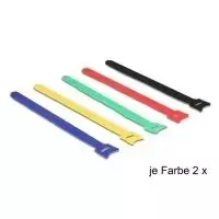 DeLOCK 18636 Nailoninis kabelių raištis 240mm 10vnt (juoda, mėlyna, žalia, raudona, geltona)