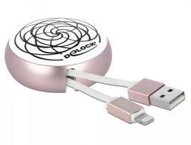 DeLOCK USB 2.0 Type-A – Lightning 85817 įtraukiamas laidas