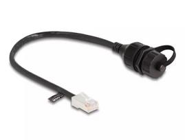 Tinklo ilginimo laidas DeLOCK 88012 RJ45 vyriškas į moterišką Cat5e 0,25 m juodas