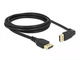 DeLOCK 87150 DisplayPort 1.4 kabelis, vienas galas tiesus, kitas 90° kampu į viršų, 8K 60 Hz, 2 m, juodas