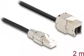DeLOCK Laidas RJ45 kištukas lauko montavimui į Keystone modulį RJ45 lizdas Cat.6A 2 m