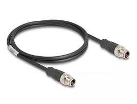 DeLOCK M12 X-koduotas kabelis Cat5e 1 m juodas