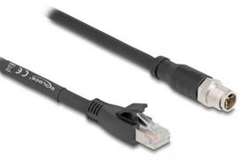 Tinklo kabelis DeLOCK 80580 M12 RJ-45 Cat5e 3 m Juodas