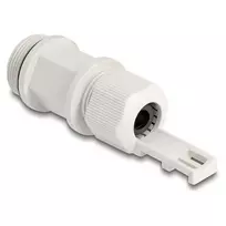 Kabelio įvadas M28 DELOCK, plastikinis, pilkas, su kabelio raiščio tvirtinimu, 1 vnt.