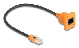 Tinklo kabelis DELOCK 90803 Cat5e U/UTP RJ-45 – RJ-45 Juoda/Oranžinė 0,3 m