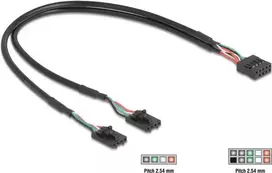 Vidinis USB kabelis DELOCK 84513 — USB 2.0 4 kontaktų į 10 kontaktų, 0,3 m, juodas