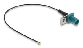 Koaksialinis kabelis DELOCK 90734, FAKRA Z į I-PEX MHF1, 0,2 m, 1,13 mm, juoda/mėlyna