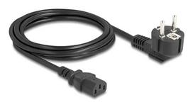 Maitinimo laidas DELOCK 81326 – įžemintas CEE 7/7 (90°) į IEC C13, 2 m, 3×0,75 mm², juodas