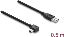 USB A į Mini-USB B laidas DELOCK 81650 — USB 2.0, 2 m, juodas
