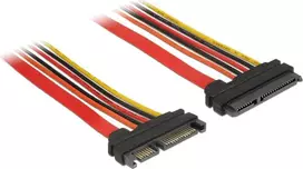 SATA kabelis DeLOCK 84918 0,2 m SATA 22 kontaktų juoda oranžinė raudona geltona