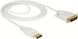 Vaizdo kabelio adapteris DeLOCK 83814 2 m DisplayPort DVI Baltas