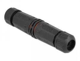 Elektros laidų jungtis DELOCK 86912, tiesi, 85–260 V, juoda, 25 × 114 mm, 1 vnt.