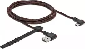 USB kabelis DeLOCK EASY-USB 2.0 Type-A į Micro-B kampinis vyriškas 1,5 m juodas