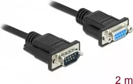 Serijinis kabelis DeLOCK 86602 Juodas 2m RS-232 Sub-D9
