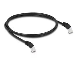 DeLOCK RJ45 tinklo laidas Cat.6A S/FTP 45° žemyn kampu 1 m juodas