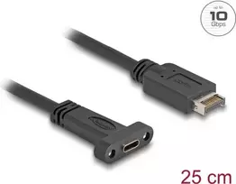 Delock 85454 USB 3.1 E Key A 20 kontakčių kištukas į C lizdą montavimo laidas 25 cm