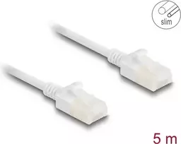 Tinklo kabelis DeLOCK RJ45 Cat.6A kištukas–kištukas 5 m baltas
