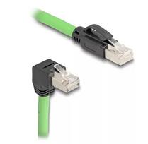 DeLOCK RJ45 Cat.6A tinklo kabelis, žemyn nukreipta jungtimi, 1 m, žalias