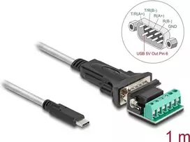 DeLOCK adapteris USB Type-C į RS-422/485 vyriškas 1 m 5V