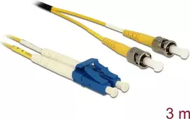 DeLOCK 84690 InfiniBand šviesolaidinis kabelis 3m 2x LC 2x ST geltonas