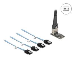 DELOCK 64260 vidinė M.2 į Mini-SAS adapterio kortelė, JMicron JMB585, juoda, su LED