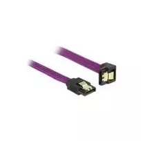 Delock SATA 6Gb/s kabelis, tiesus į kampuotą, 20 cm, violetinės spalvos