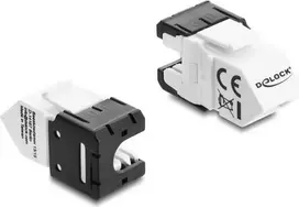 DELOCK Keystone modulis RJ45 lizdas į LSA Cat.6A 45° kampu neekranuotas 180°