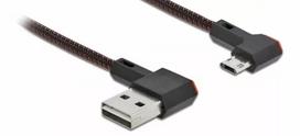 USB laidas DeLOCK EASY-USB 2.0 Type-A į Micro-B vyriškas 1m juodas