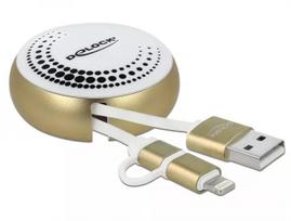 Įtraukiamas laidas DeLOCK 85820 USB 2.0 Type-A į Micro-B / Lightning