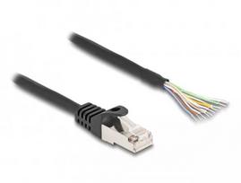 DeLOCK RJ50 kištukas į atvirus laidų galus S/FTP 5 m juodas