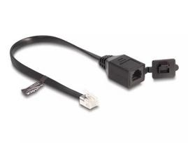DeLOCK RJ12 kištukas į RJ12 lizdą 20 cm juodas
