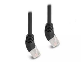 Tinklo kabelis DeLOCK RJ45 Cat.6A S/FTP 45° kampu 0,25 m juodas