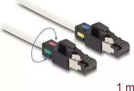 DeLOCK tinklo kabelis RJ45 kištukas į kištuką Cat.6A S/FTP 1 m baltas