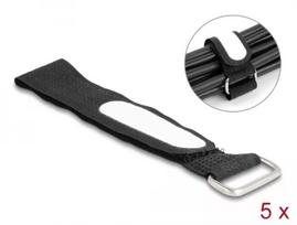 Lipnusis kabelio raištis su užtrauktuku DeLOCK 203x20mm juodas 5 vnt.