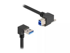 USB laidas DeLOCK 80481 90° A tipo kištukas į B tipo kištuką 1 m juodas
