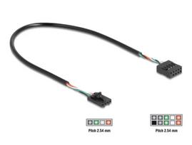 Vidinis USB laidas DELOCK 83025 — USB 2.0 4 kontaktų į 10 kontaktų, 0,03 m, juodas