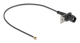 Koaksialinis kabelis DELOCK 90728 — FAKRA A į I-PEX MHF1, 0,2 m, 1,13 mm, juodas