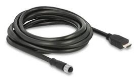 DELOCK M12 A-koduotas 17 kontaktų (motina) į HDMI (tėvas) laidas 3 m