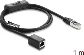 Tinklo kabelis DELOCK RJ45 ST < BU su įmontuotu jungikliu Cat.6 F/UTP 1 m