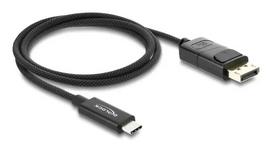 DELOCK Coaxial USB Type-C į DisplayPort laidas (DP Alt režimas) 4K 60 Hz, USB-C į DP, 1 m, juodas, 3,5 mm skersmuo