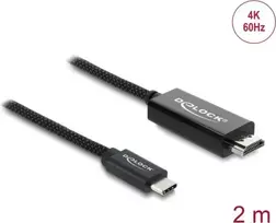 DELOCK USB Type-C į HDMI vaizdo kabelis 2 m (DP Alt režimas) juodas