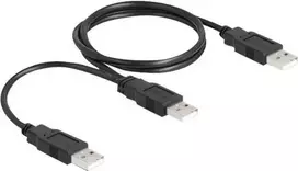 DeLOCK USB 2.0 kabelis Type-A į 2 x Type-A 70 cm Juodas