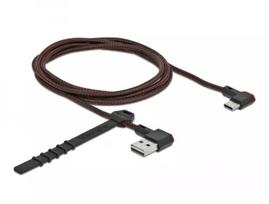 USB kabelis Type-A vyriškas (reversinis) į USB Type-C vyrišką, kampuotas kairėn/dešinėn, 1,5 m, DeLOCK 85282