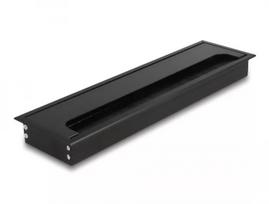Kabelių pravedimo įdėklas DELOCK 66858, juodas, 80×300×28 mm