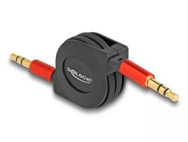 Garso kabelis DeLOCK 85369 0,9 m 3,5 mm kištukas-kištukas juodas raudonas paauksuotas