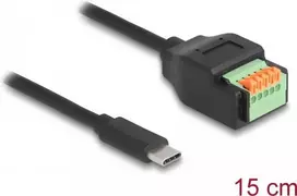 DeLOCK USB 2.0 laidas USB Type-C kištukas į gnybtų bloko adapterį 15 cm