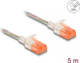 Tinklo kabelis DeLOCK RJ45 Cat.6A U/UTP Slim 5m permatomas