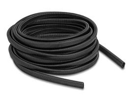 DeLOCK plastikinis kabelių apsauginis gofruotas vamzdis ovalus 13,6x6,3 mm 10 m juodas