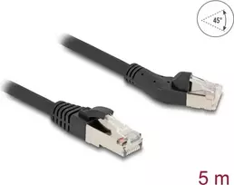 DeLOCK RJ45 Cat.8.1 tinklo kabelis 45° kairiu kampu 5 m juodas